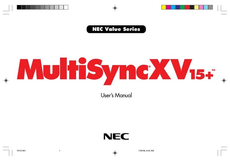 NEC XV15 - MultiSync Plus - 15" CRT Display Bedienungsanleitung