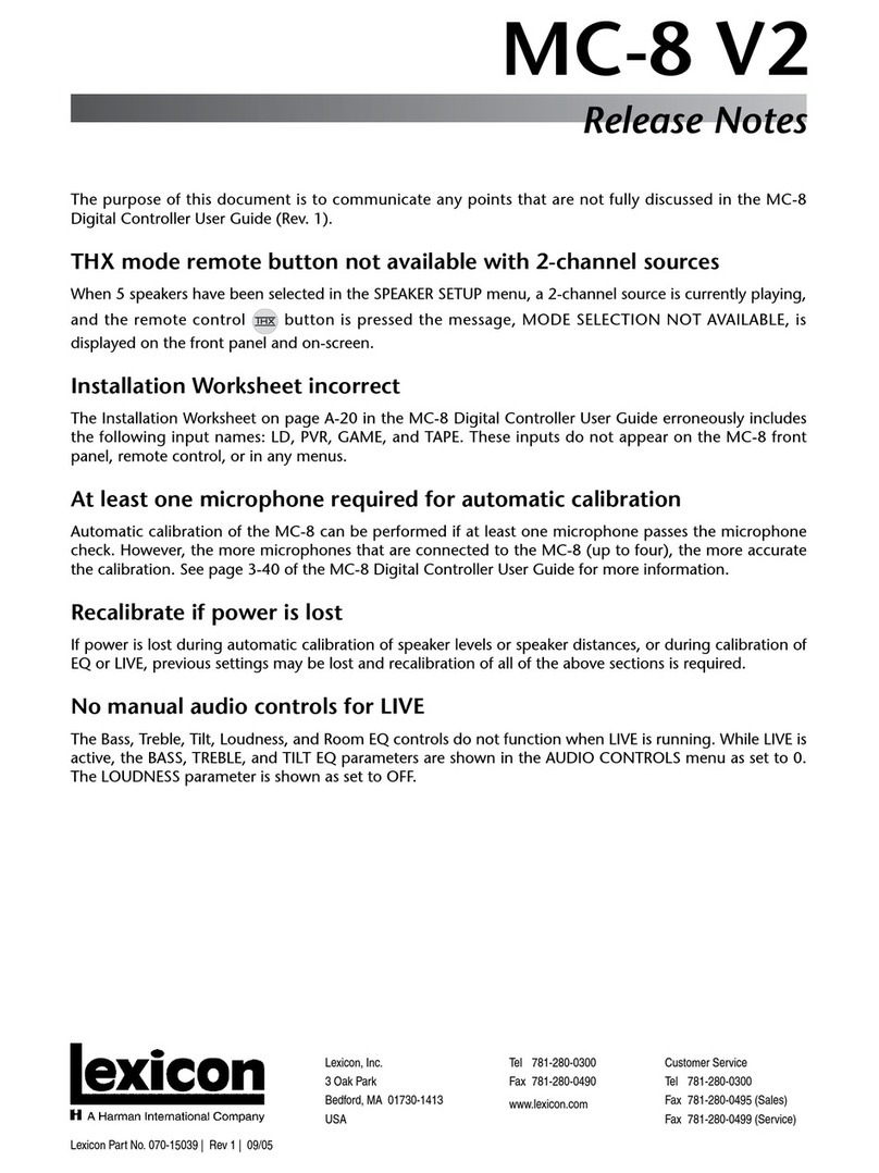 Lexicon MC-8 Bedienungsanleitung