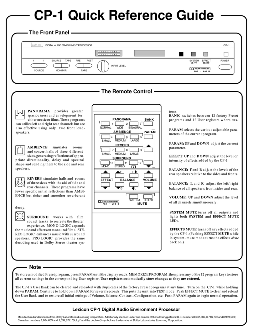 Lexicon CP-1 Bedienungsanleitung