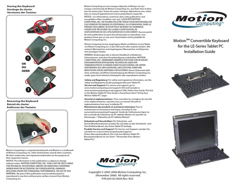 Motion Computing LE1600 Bedienungsanleitung