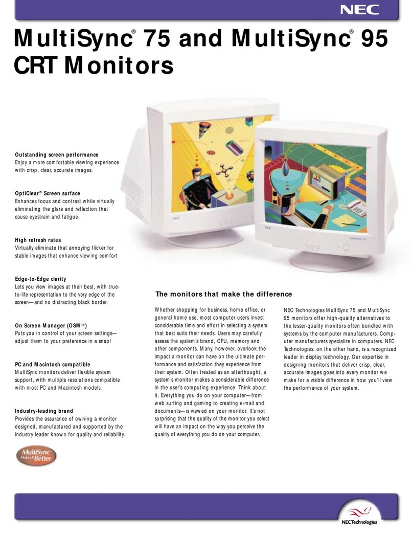 NEC MultiSync 75 Bedienungsanleitung
