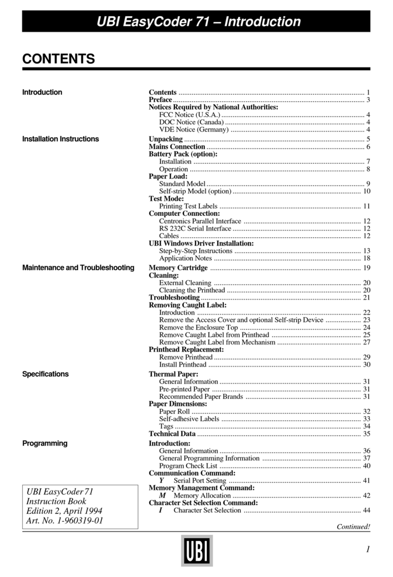 UBI EasyCoder 71 Bedienungsanleitung UBI EasyCoder 71 Bedienungsanleitung