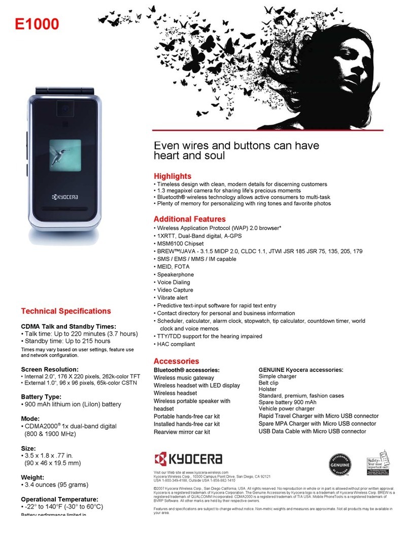 Kyocera Deco E1000 Bedienungsanleitung Kyocera Deco E1000 Bedienungsanleitung