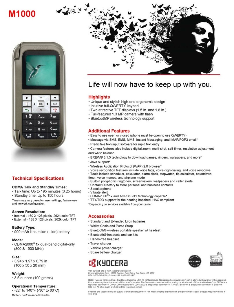 Kyocera Lingo M1000 Bedienungsanleitung Kyocera Lingo M1000 Bedienungsanleitung