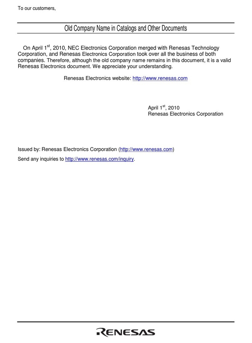 Renesas User System Interface Cable HS2633ECH61H Bedienungsanleitung
