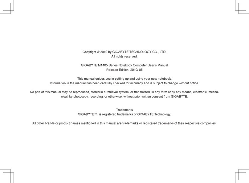 Gigabyte M1405 Bedienungsanleitung Gigabyte M1405 Bedienungsanleitung