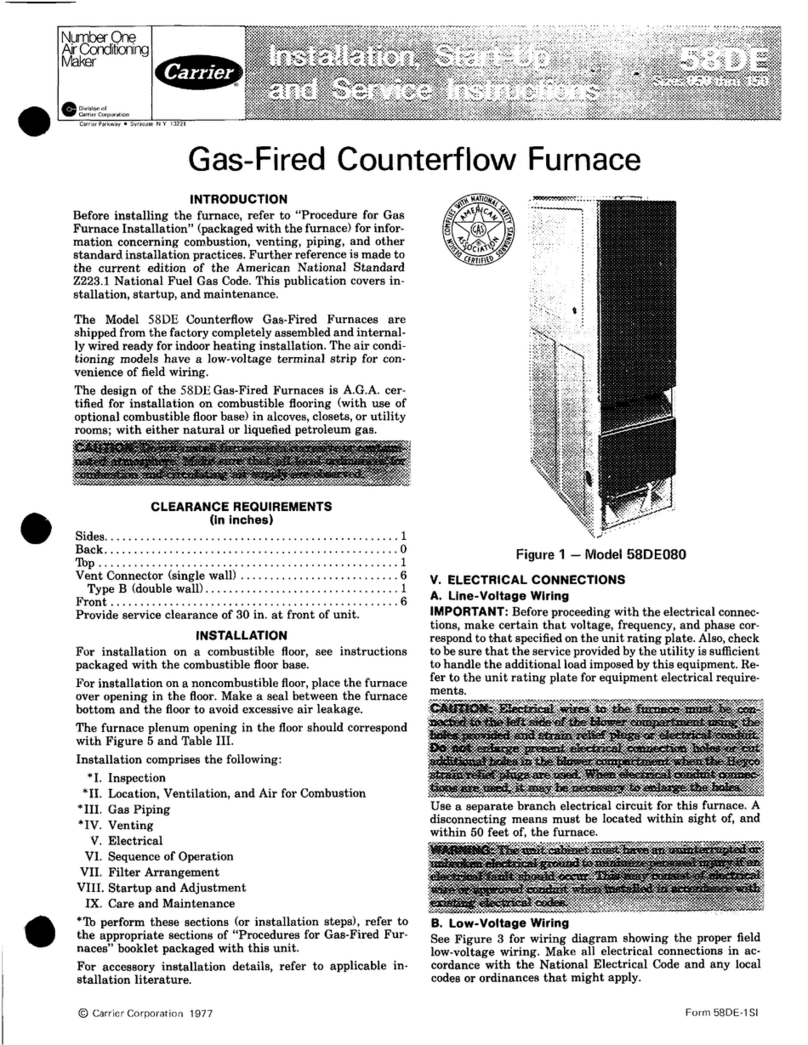 Carrier 58DE Abmessungen und Installationsanleitung