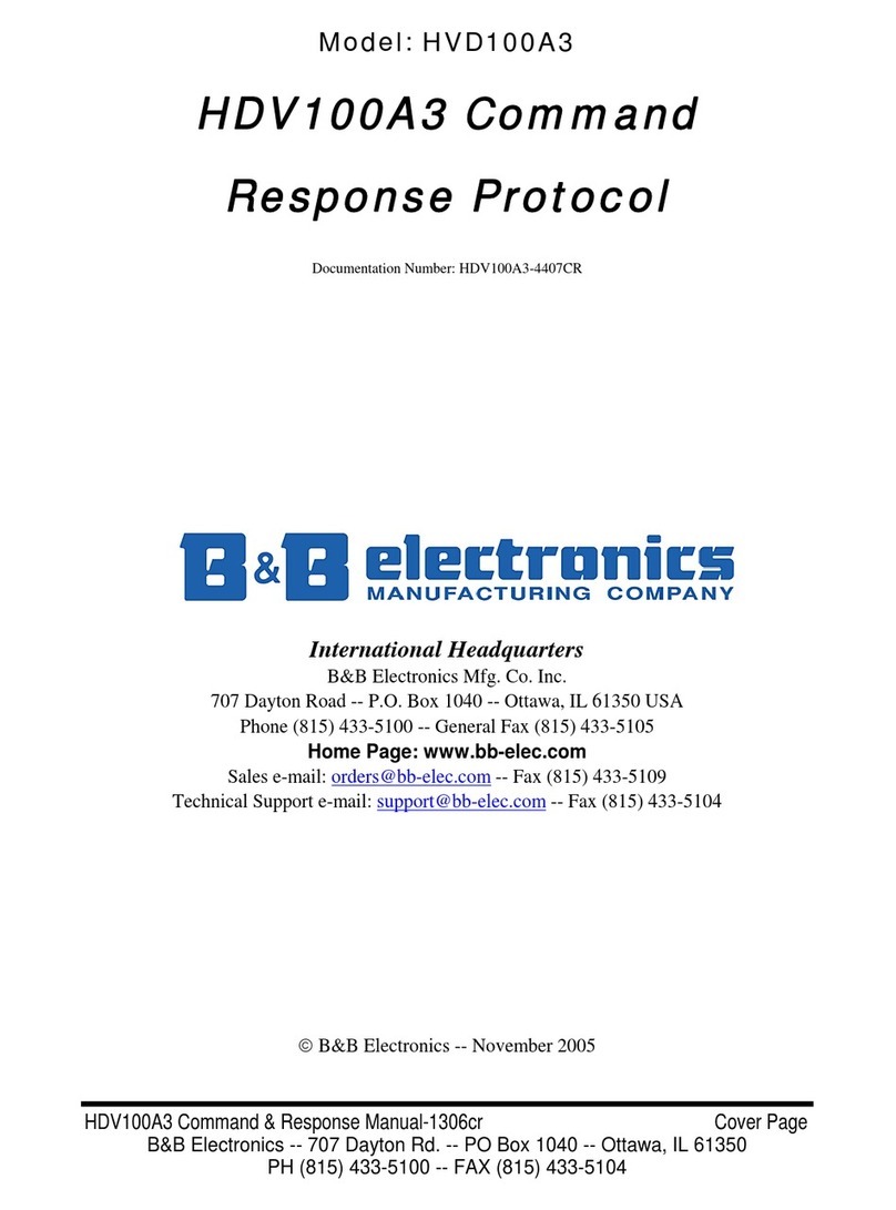 B&B Electronics Command Response Protocol HVD100A3 Bedienungsanleitung
