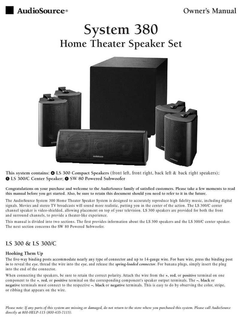 AudioSource SYSTEM 380 Bedienungsanleitung AudioSource SYSTEM 380 Bedienungsanleitung