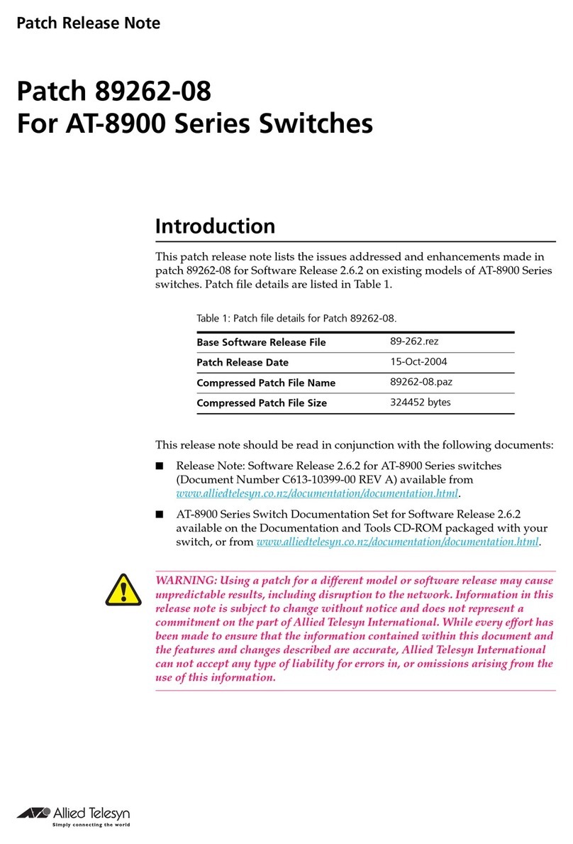 Allied Telesis Patch 89262-08 Bedienungsanleitung