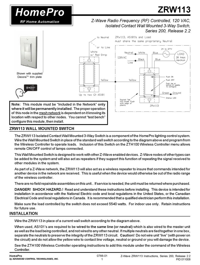 Advanced Technologies ZRW113 Bedienungsanleitung
