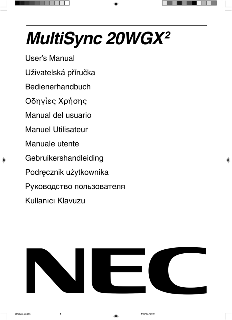 NEC MultiSync 20WGX2 Series Bedienungsanleitung