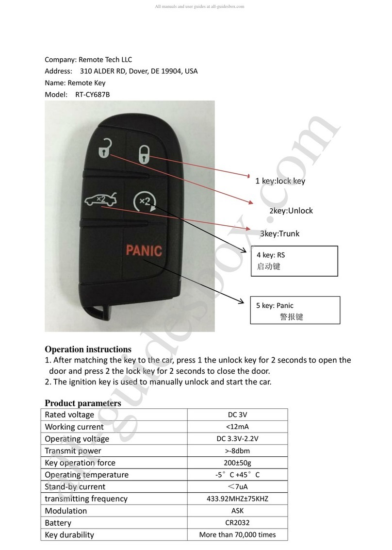 Remote Technologies RT-CY687B Bedienungsanleitung