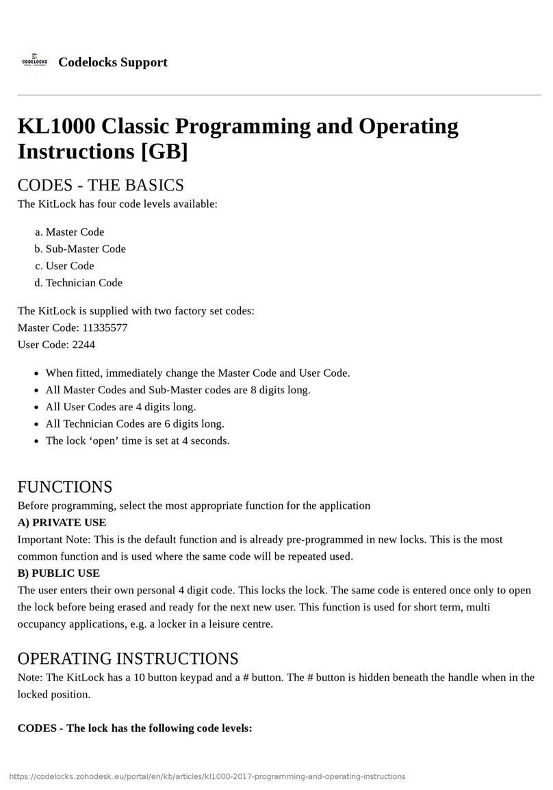 CODELOCKS KL1000 Bedienungsanleitung