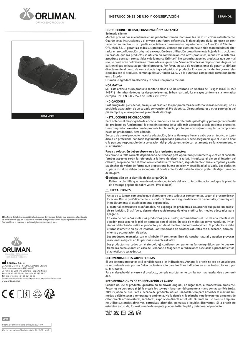 Orliman CP04 Bedienungsanleitung Orliman CP04 Bedienungsanleitung