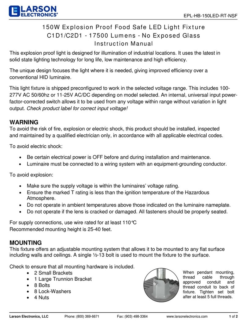 Larson Electronics EPL-HB-150LED-RT-NSF Bedienungsanleitung
