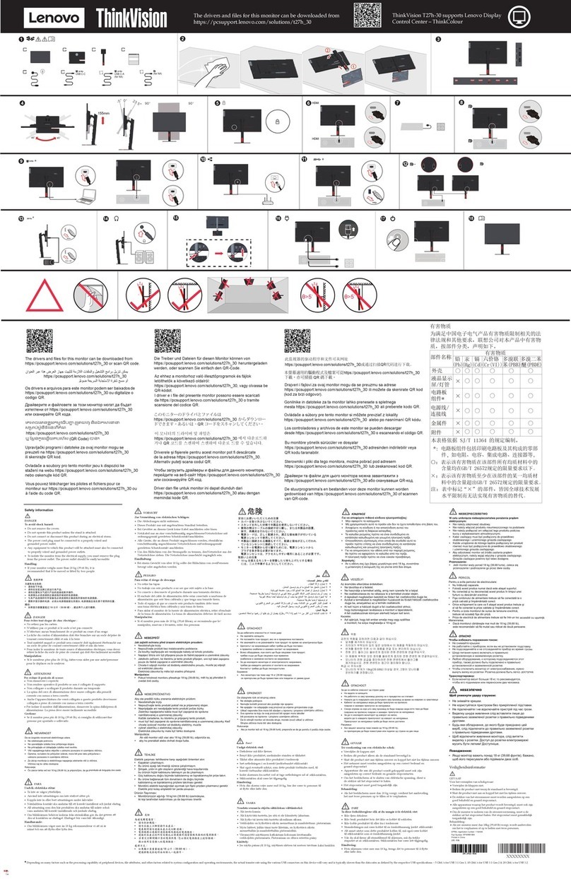 Lenovo ThinkVision T27h-30 Bedienungsanleitung