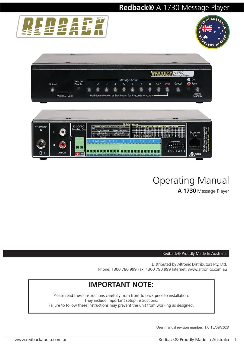 Redback A 1730 Bedienungsanleitung