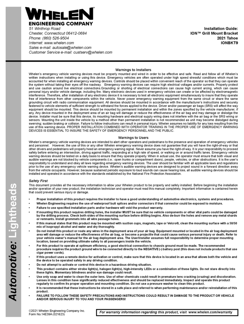 Whelen Engineering Company IONBKT9 Bedienungsanleitung