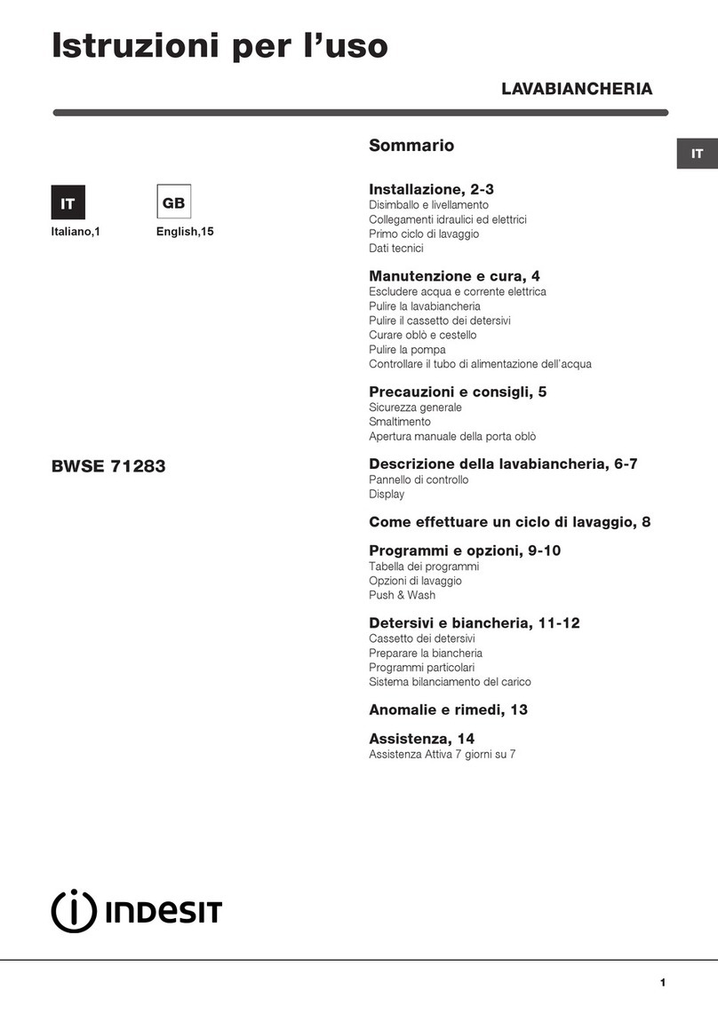 Indesit BWSE 71283 Bedienungsanleitung