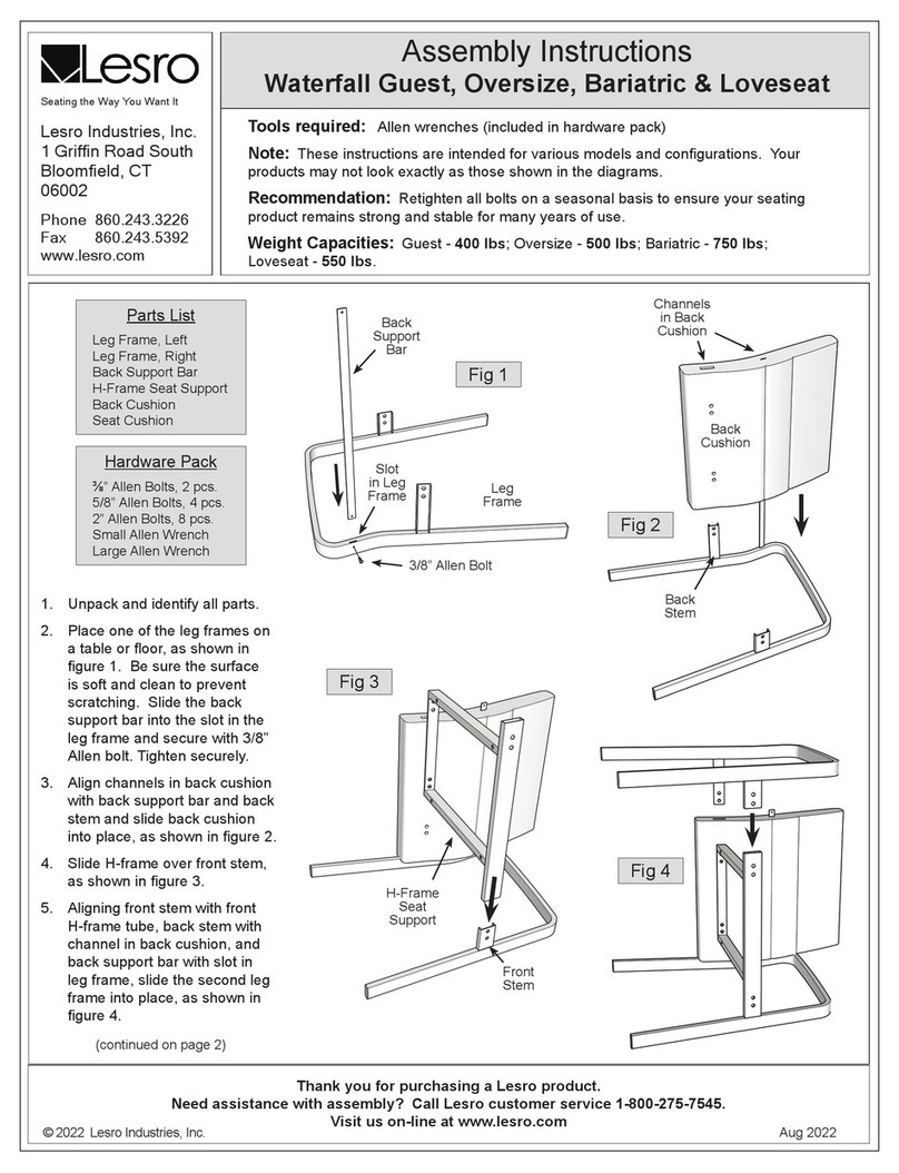 Lesro Waterfall Bedienungsanleitung