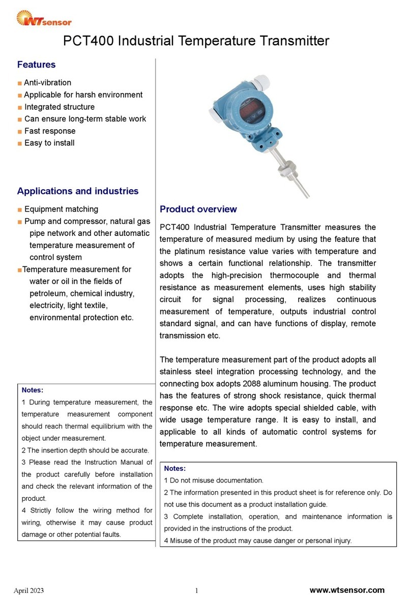 WT sensor PCT400 Bedienungsanleitung WT sensor PCT400 Bedienungsanleitung