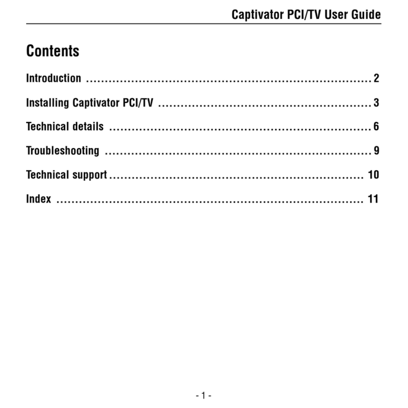 VideoLogic Captivator PCI/TV Bedienungsanleitung VideoLogic Captivator PCI/TV Bedienungsanleitung