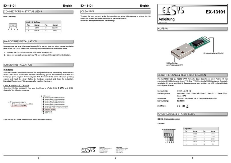 Exsys EX-13101 Bedienungsanleitung