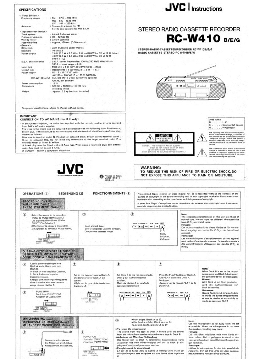 JVC RC-W410B Bedienungsanleitung