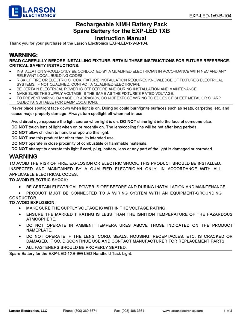 Larson Electronics EXP-LED-1x9-B-104 Bedienungsanleitung