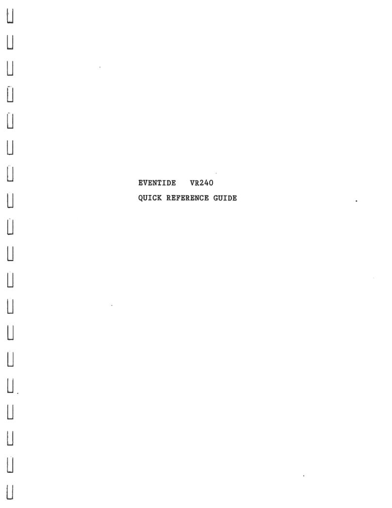 Eventide VR240 Bedienungsanleitung Eventide VR240 Bedienungsanleitung