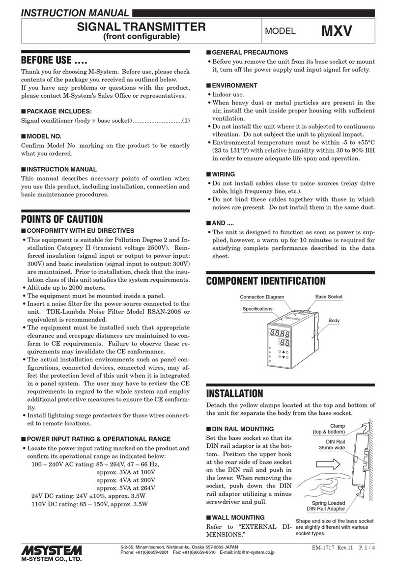 M-system MXV Bedienungsanleitung