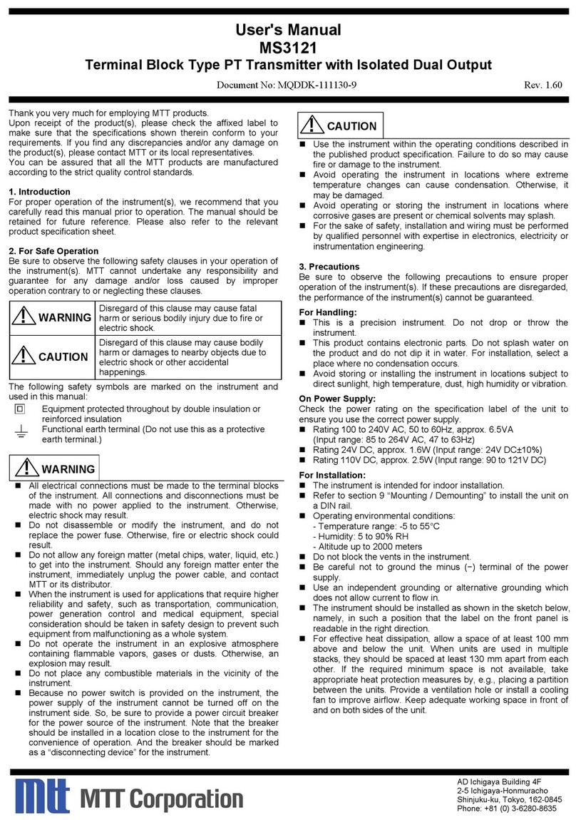 MTT MS3121 Bedienungsanleitung