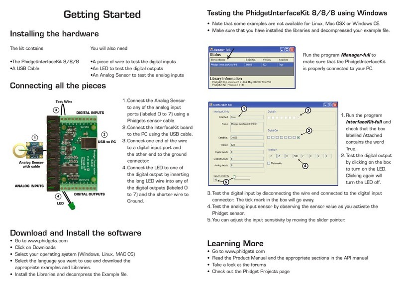 Phidgets PhidgetInterfaceKit 8/8/8 Bedienungsanleitung