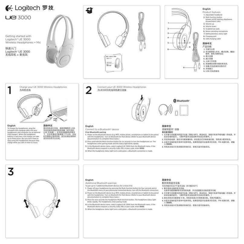 Logitech UE 3000 Bedienungsanleitung