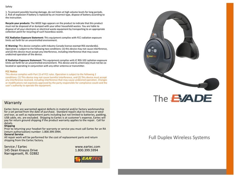 Eartec EVADE Bedienungsanleitung