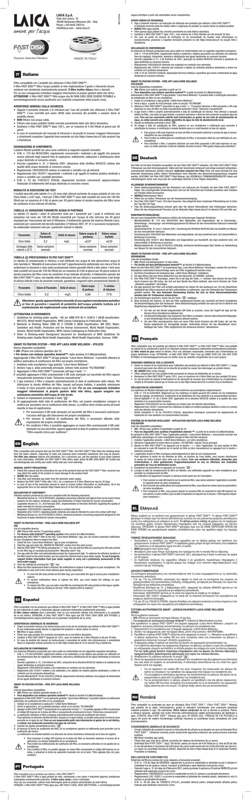 Laica FAST DISK Bedienungsanleitung