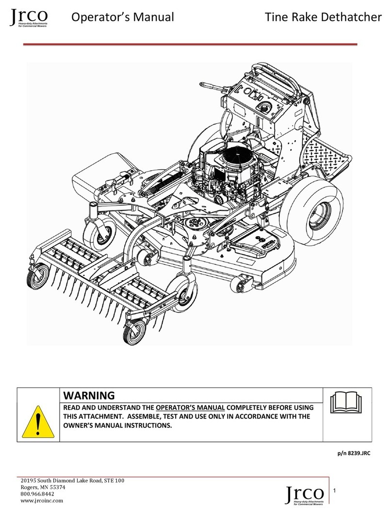 Jrco Tine Rake Dethatcher Bedienungsanleitung