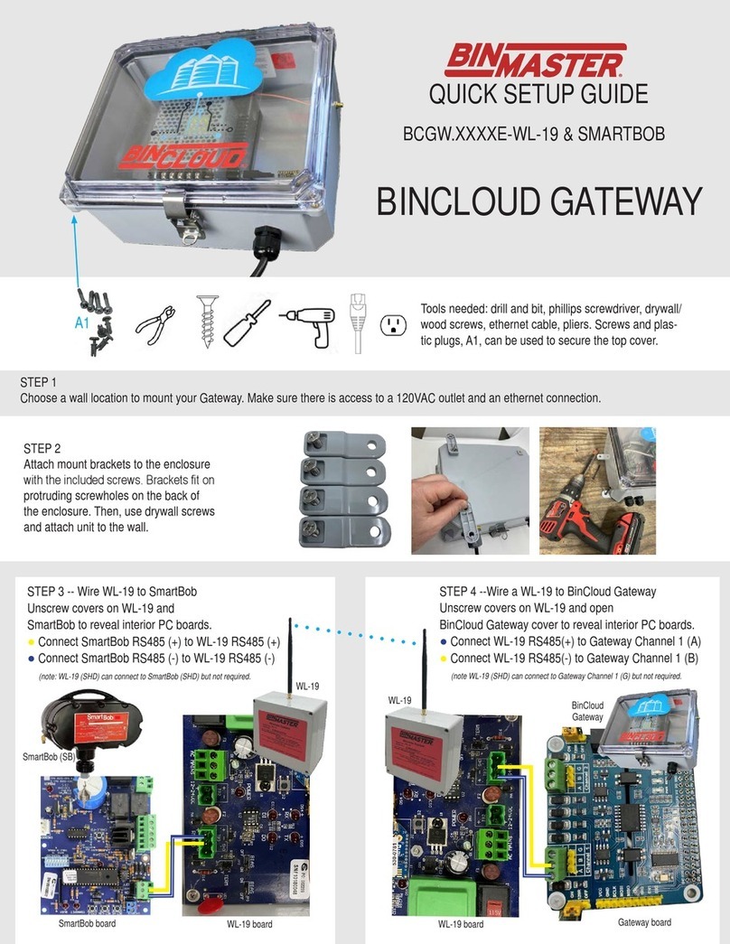 Bin Master BINCLOUD BCGW E-WL-19 Series Bedienungsanleitung Bin Master BINCLOUD BCGW E-WL-19 Series Bedienungsanleitung