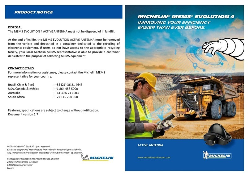 Michelin MEMS EVOLUTION 4 Bedienungsanleitung Michelin MEMS EVOLUTION 4 Bedienungsanleitung