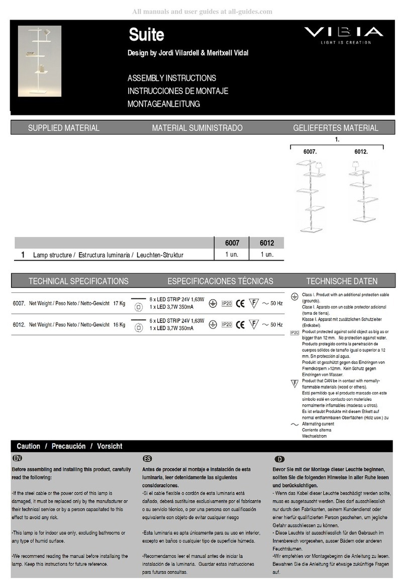 VIBIA Suite 6007 Bedienungsanleitung VIBIA Suite 6007 Bedienungsanleitung