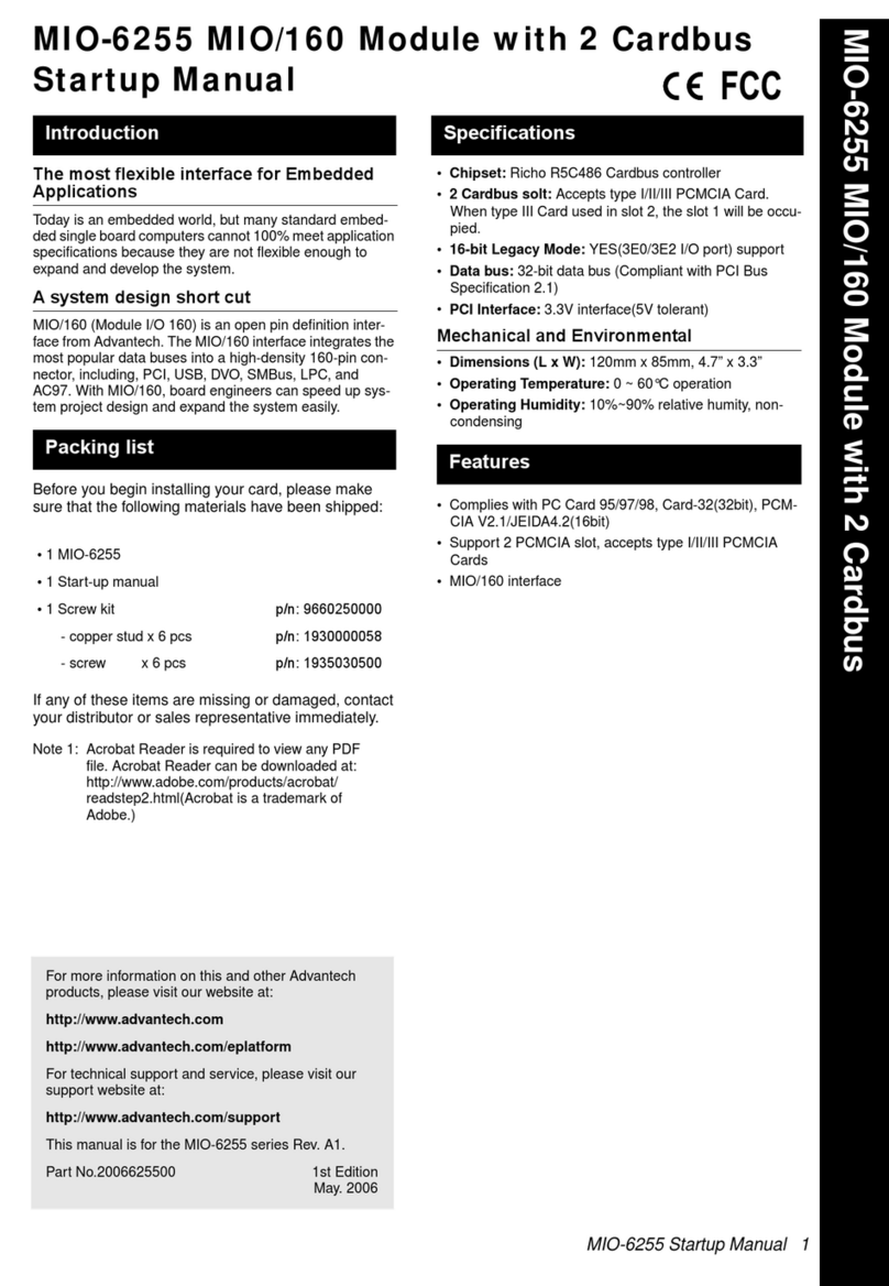 Advantech MIO-6255 Installations- und Betriebshandbuch
