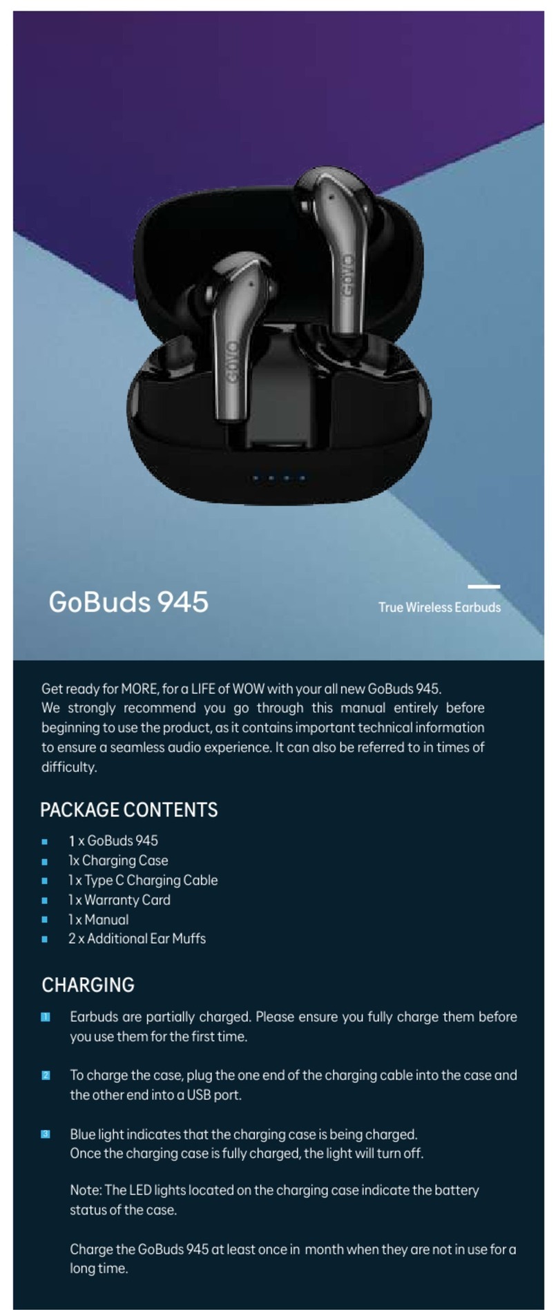 GOVO GoBuds 945 Bedienungsanleitung GOVO GoBuds 945 Bedienungsanleitung