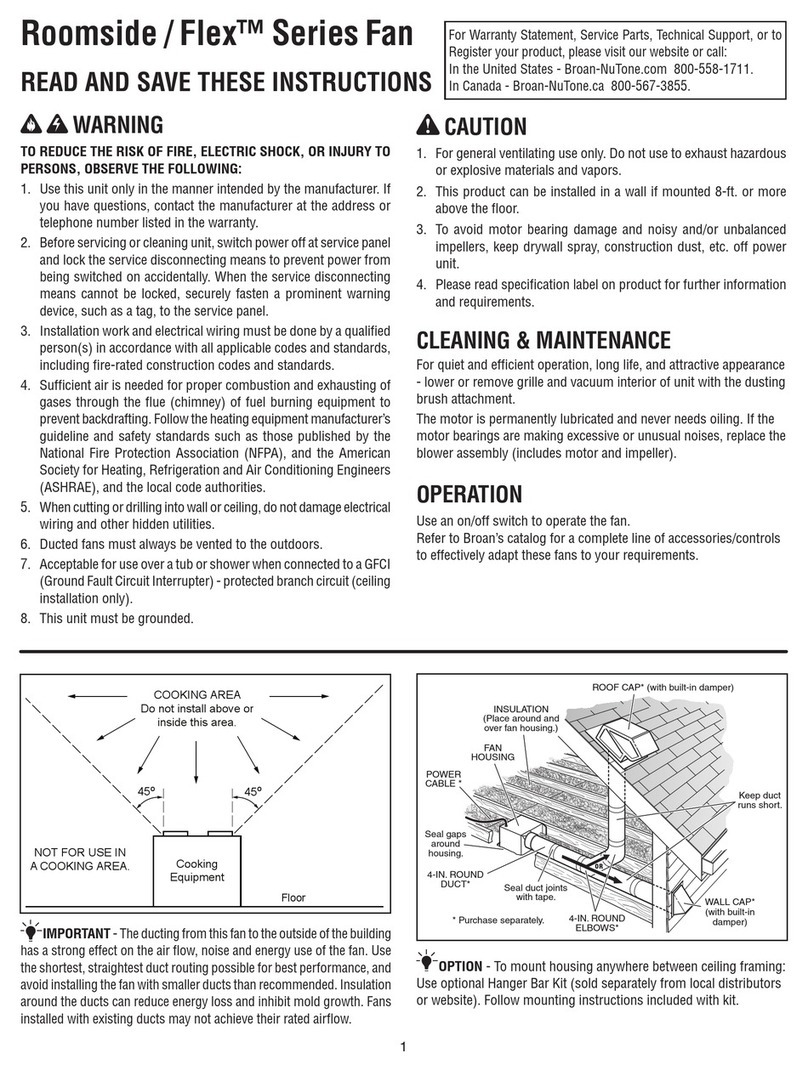 NuTone Roomside / Flex Series Bedienungsanleitung