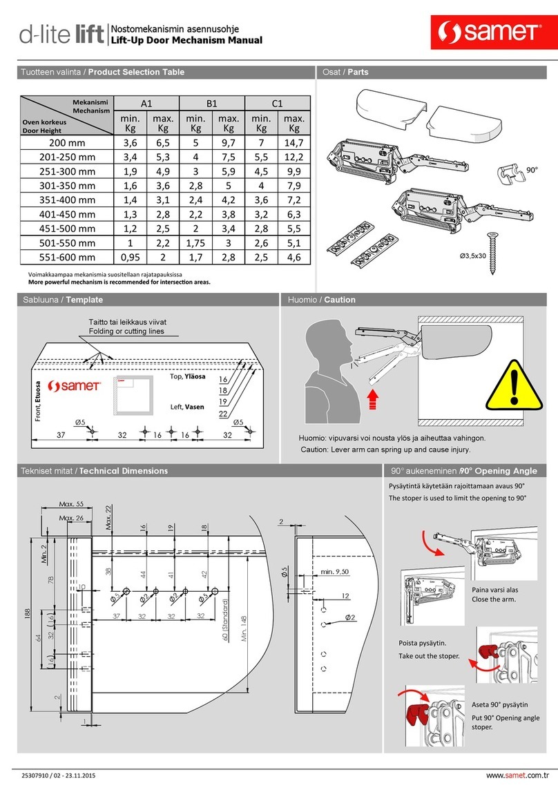 samet d-lite lift Bedienungsanleitung