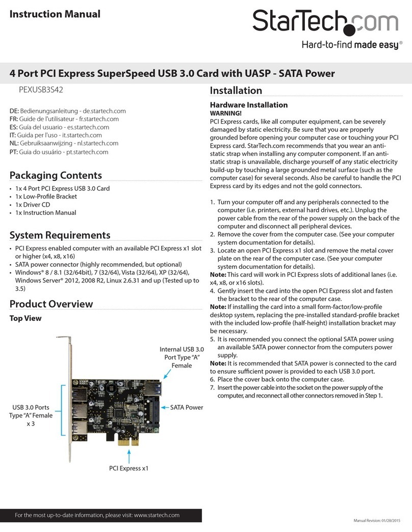 StarTech.com PEXUSB3S42 Bedienungsanleitung